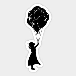 Girl with balloon Sticker